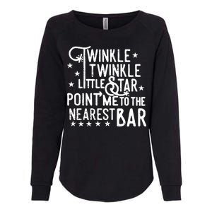 Twinkle Little Star Point Me To The Nearest Bar Womens California Wash Sweatshirt