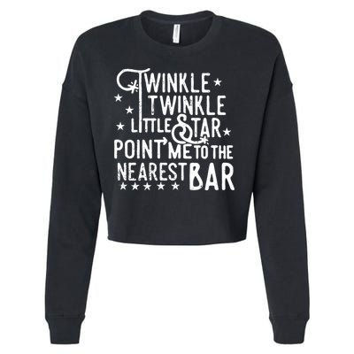 Twinkle Little Star Point Me To The Nearest Bar Cropped Pullover Crew