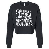 Twinkle Little Star Point Me To The Nearest Bar Cropped Pullover Crew