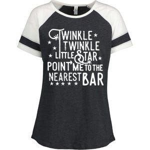 Twinkle Little Star Point Me To The Nearest Bar Enza Ladies Jersey Colorblock Tee