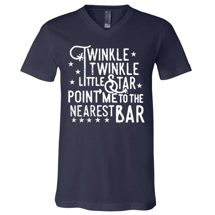 Twinkle Little Star Point Me To The Nearest Bar V-Neck T-Shirt