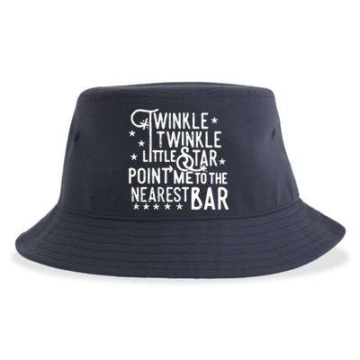 Twinkle Little Star Point Me To The Nearest Bar Sustainable Bucket Hat