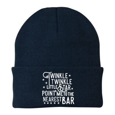 Twinkle Little Star Point Me To The Nearest Bar Knit Cap Winter Beanie