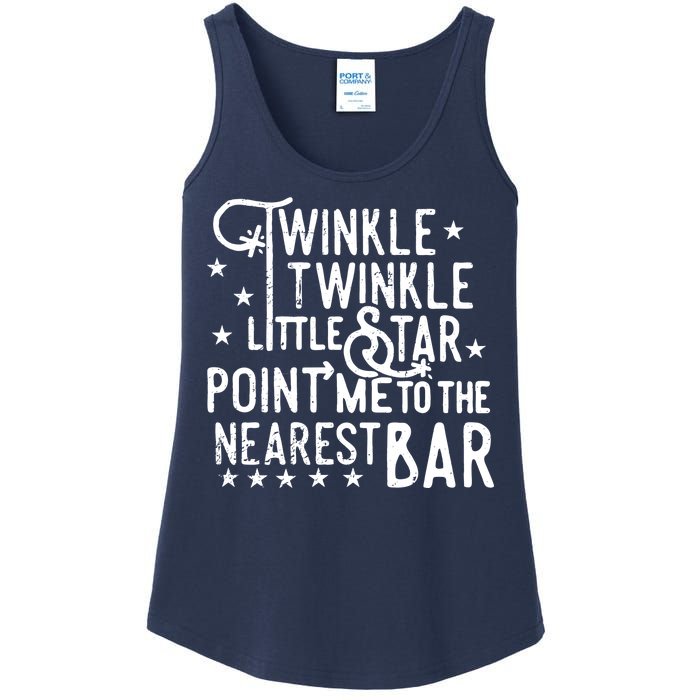 Twinkle Little Star Point Me To The Nearest Bar Ladies Essential Tank