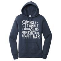 Twinkle Little Star Point Me To The Nearest Bar Women's Pullover Hoodie