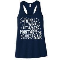 Twinkle Little Star Point Me To The Nearest Bar Women's Racerback Tank