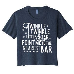 Twinkle Little Star Point Me To The Nearest Bar Women's Crop Top Tee