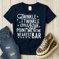 Twinkle Little Star Point Me To The Nearest Bar Womens T-Shirt