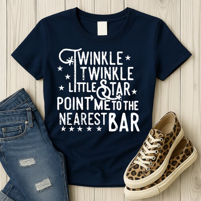 Twinkle Little Star Point Me To The Nearest Bar Womens T-Shirt