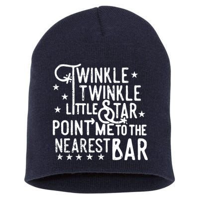 Twinkle Little Star Point Me To The Nearest Bar Short Acrylic Beanie