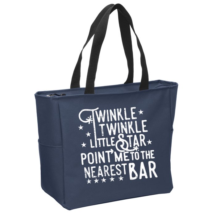 Twinkle Little Star Point Me To The Nearest Bar Zip Tote Bag