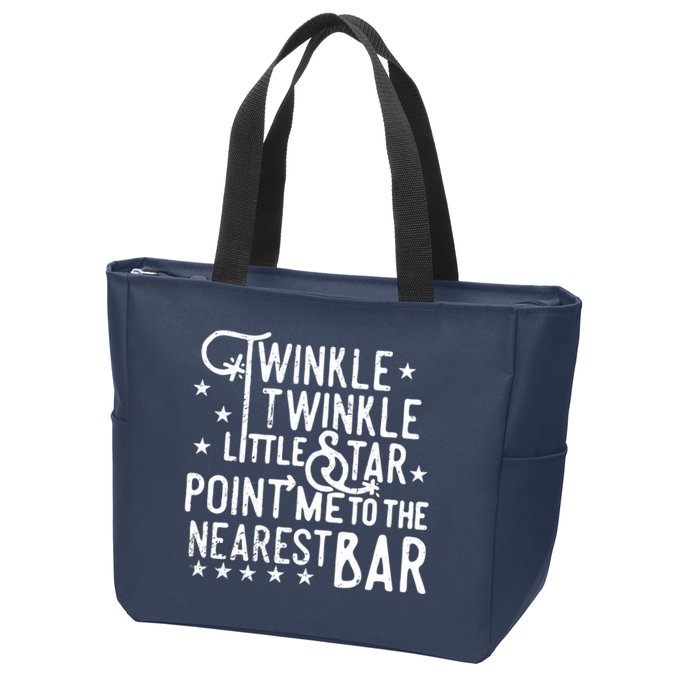 Twinkle Little Star Point Me To The Nearest Bar Zip Tote Bag