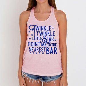 Twinkle Little Star Point Me To The Nearest Bar Women's Knotted Racerback Tank