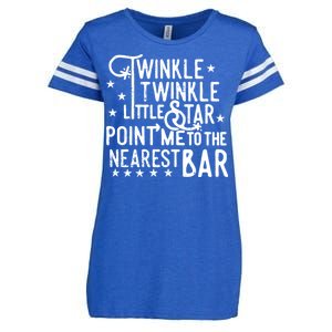 Twinkle Little Star Point Me To The Nearest Bar Enza Ladies Jersey Football T-Shirt