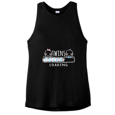 Twins loading cute twin mother  Ladies PosiCharge Tri-Blend Wicking Tank
