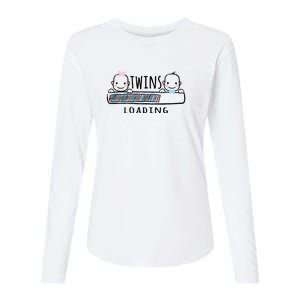 Twins loading cute twin mother  Womens Cotton Relaxed Long Sleeve T-Shirt