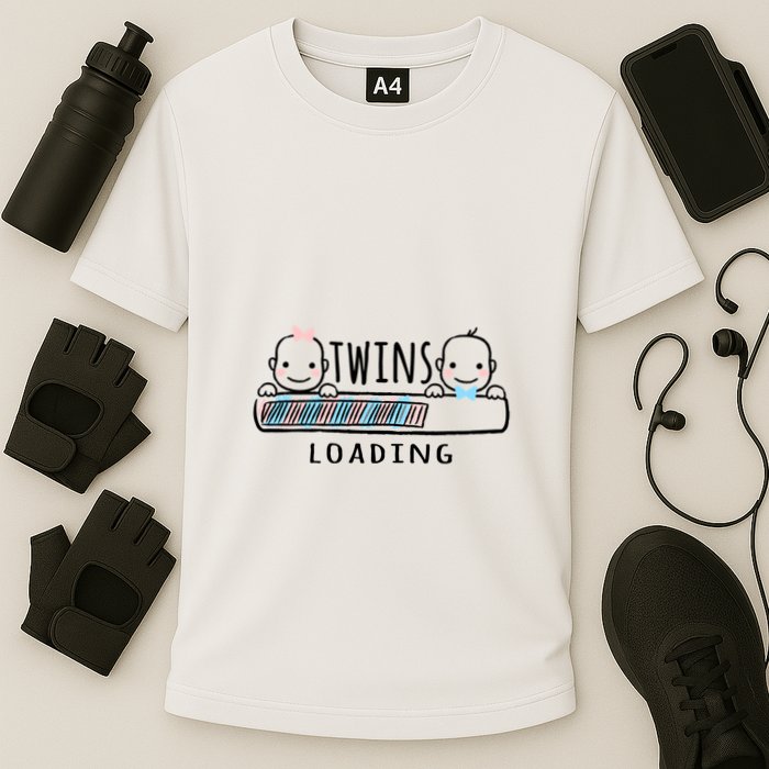 Twins loading cute twin mother  Cooling Performance Crew T-Shirt