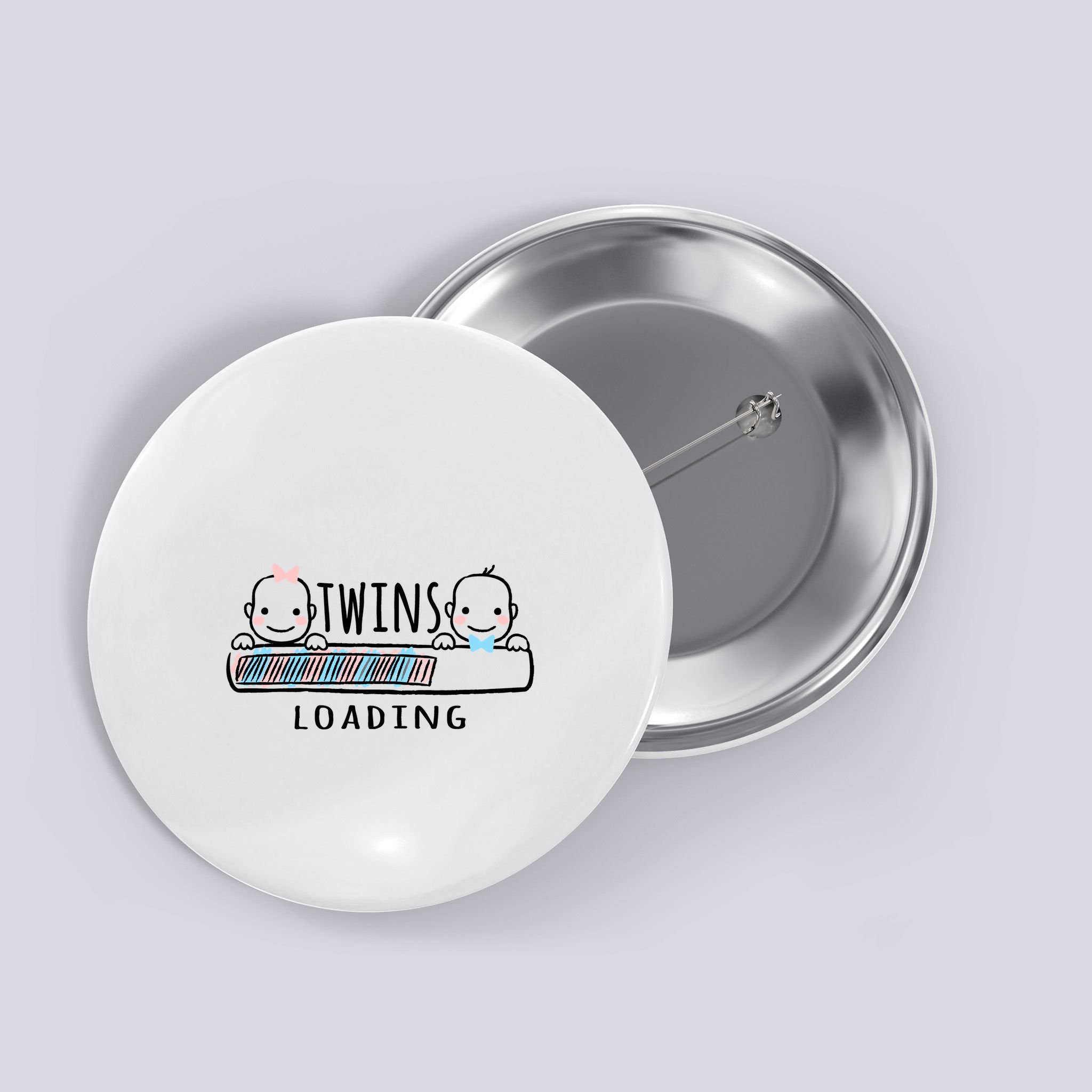 Twins loading cute twin mother  Button