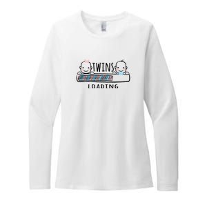 Twins loading cute twin mother  Womens CVC Long Sleeve Shirt