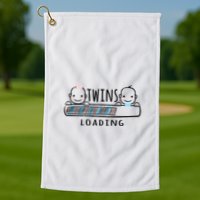 Twins loading cute twin mother  Golf Towel