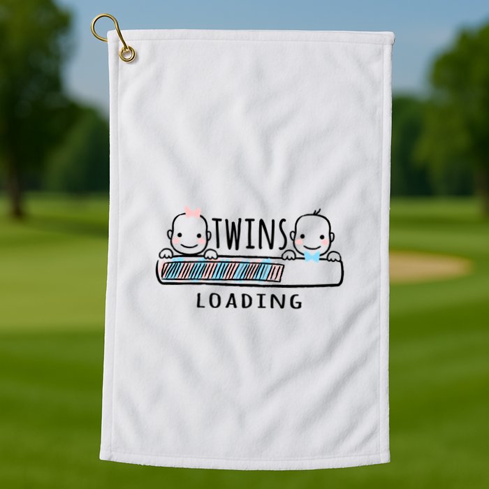 Twins loading cute twin mother  Golf Towel