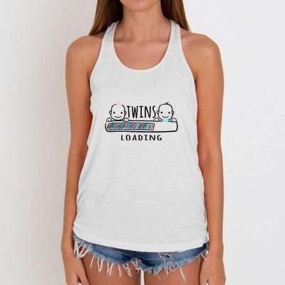 Twins loading cute twin mother  Women's Knotted Racerback Tank