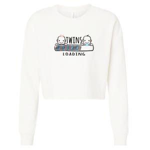 Twins loading cute twin mother  Cropped Pullover Crew