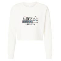 Twins loading cute twin mother  Cropped Pullover Crew
