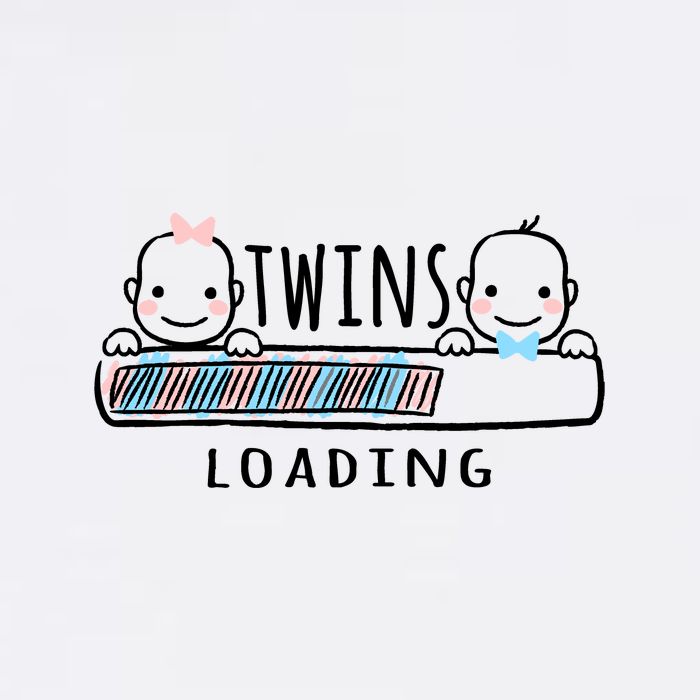 Twins loading cute twin mother  Cropped Pullover Crew