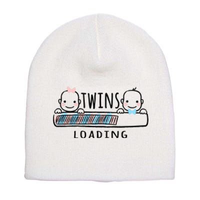 Twins loading cute twin mother  Short Acrylic Beanie