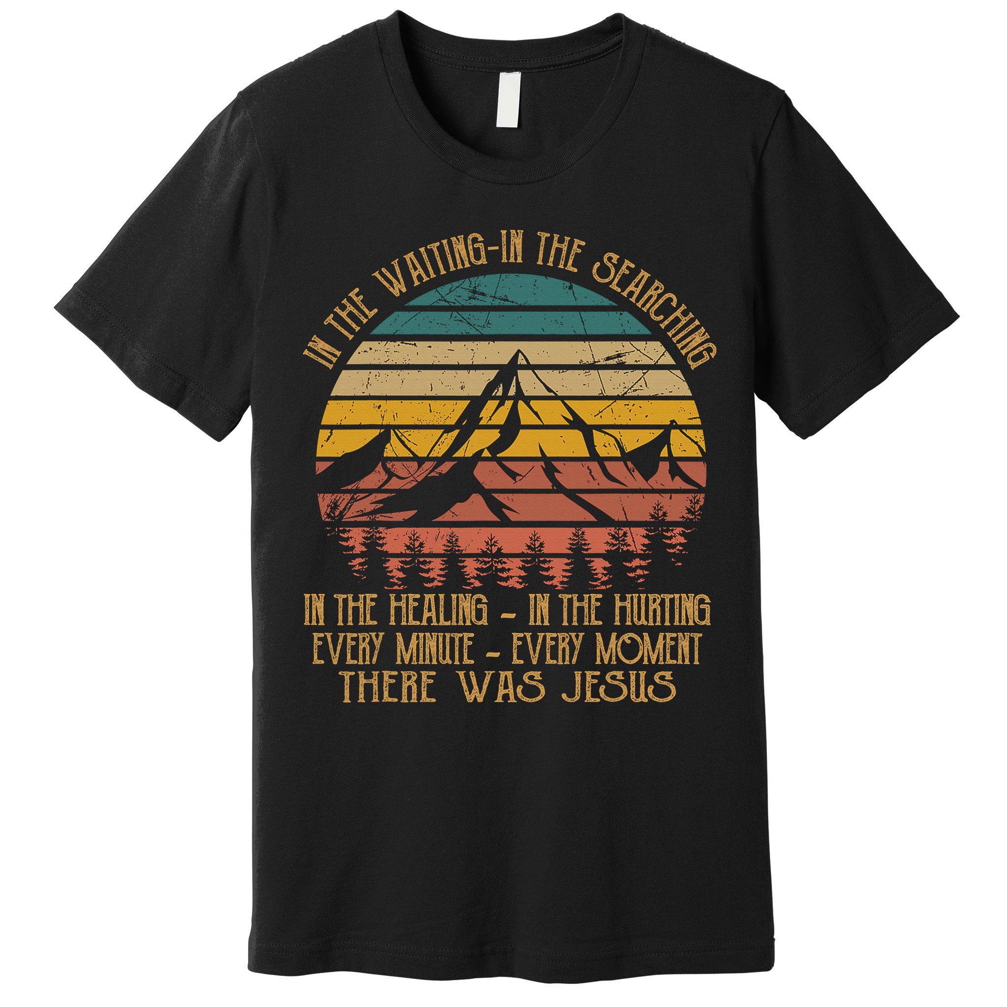 There Was Jesus Christian Faith Quote Leopard Rainbow Premium T-Shirt