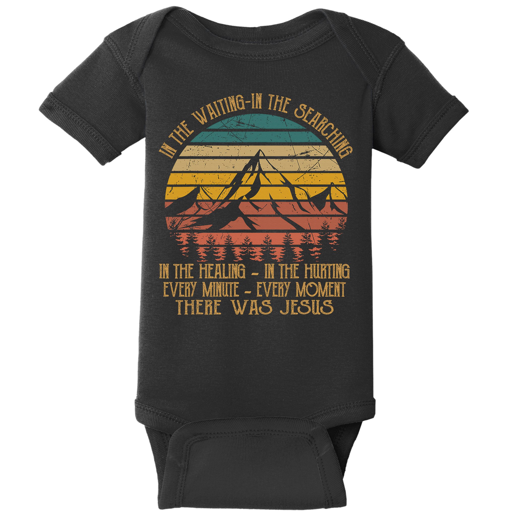 There Was Jesus Christian Faith Quote Leopard Rainbow Baby Bodysuit