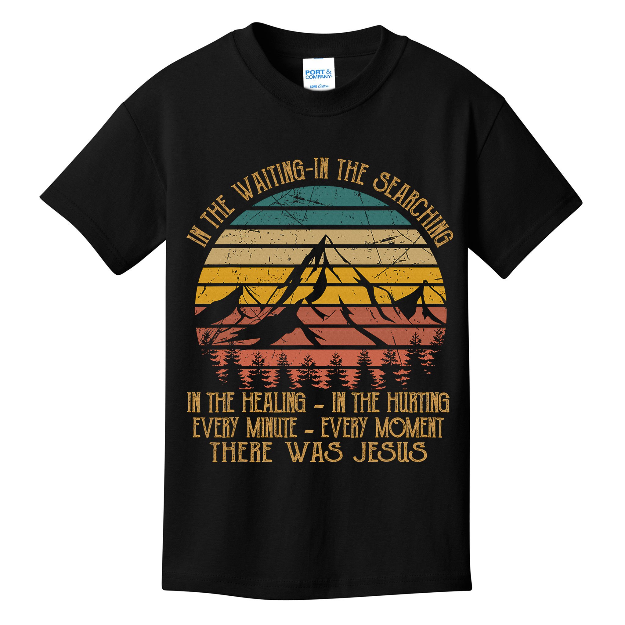 There Was Jesus Christian Faith Quote Leopard Rainbow Kids T-Shirt