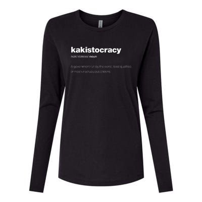 The Word Kakistocracy With A Dictionary Definition Womens Cotton Relaxed Long Sleeve T-Shirt