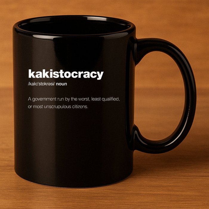 The Word Kakistocracy With A Dictionary Definition 11oz C Handle Ceramic Mug