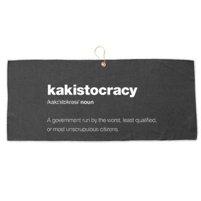 The Word Kakistocracy With A Dictionary Definition Large Microfiber Waffle Golf Towel