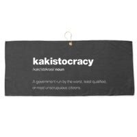 The Word Kakistocracy With A Dictionary Definition Large Microfiber Waffle Golf Towel