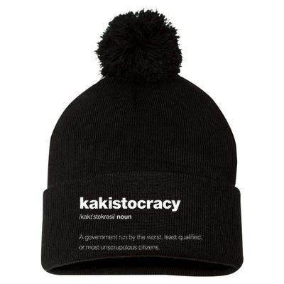 The Word Kakistocracy With A Dictionary Definition Pom Pom 12in Knit Beanie