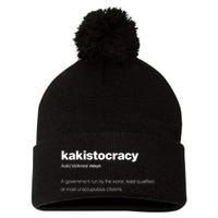 The Word Kakistocracy With A Dictionary Definition Pom Pom 12in Knit Beanie