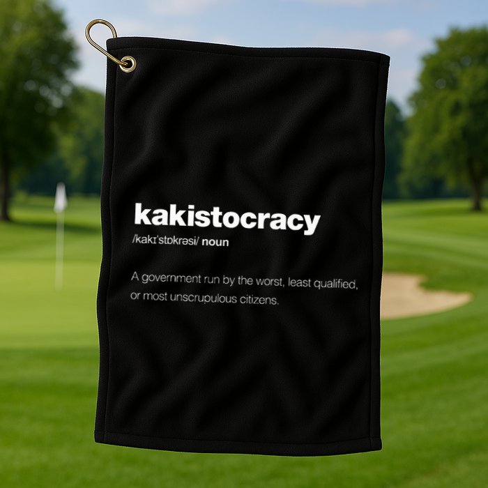 The Word Kakistocracy With A Dictionary Definition Golf Towel