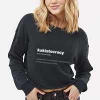 The Word Kakistocracy With A Dictionary Definition Cropped Pullover Crew