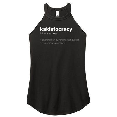 The Word Kakistocracy With A Dictionary Definition Women's Perfect Tri Rocker Tank