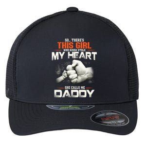 This Who Kinda Stole My Heart She Calls Me Daddy Gift Flexfit Unipanel Trucker Cap