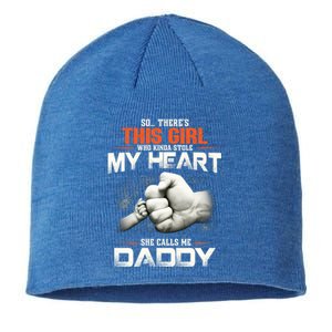 This Who Kinda Stole My Heart She Calls Me Daddy Gift Sustainable Beanie