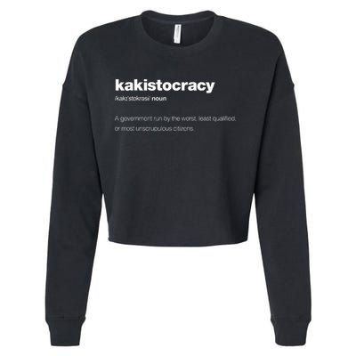 The Word Kakistocracy With A Dictionary Cropped Pullover Crew