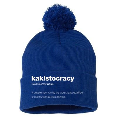 The Word Kakistocracy With A Dictionary Pom Pom 12in Knit Beanie