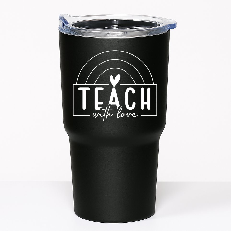 Teach With Love Heart Tumbler