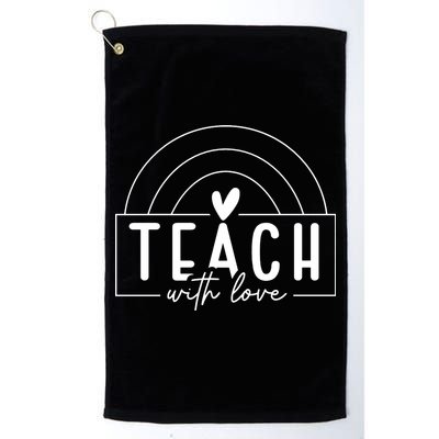 Teach With Love Heart Golf Towel