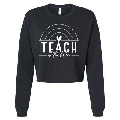 Teach With Love Heart Cropped Pullover Crew