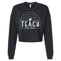 Teach With Love Heart Cropped Pullover Crew